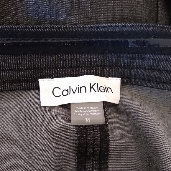 NWOT Calvin Klein Convertible Strapless Black Chambray Denim Buttodown Dress 14 - Picture 7 of 9